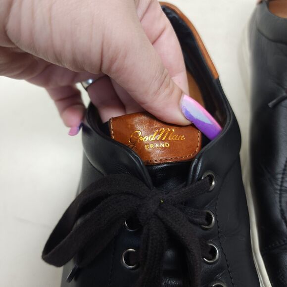 Good Man Brand Mens Sneakers Legend Black Leather Shoes Russell Wilson Italy 12 - Picture 7 of 11